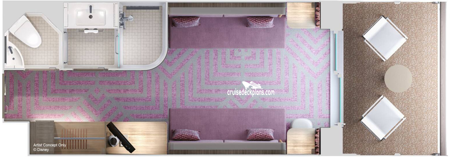 Disney Adventure Verandah cabin floor plan Disney Adventure Verandah cabin floor plan