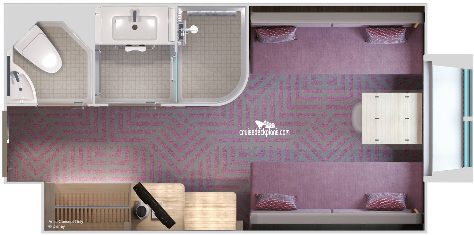 Disney Adventure Oceanview cabin floor plan Disney Adventure Oceanview cabin floor plan